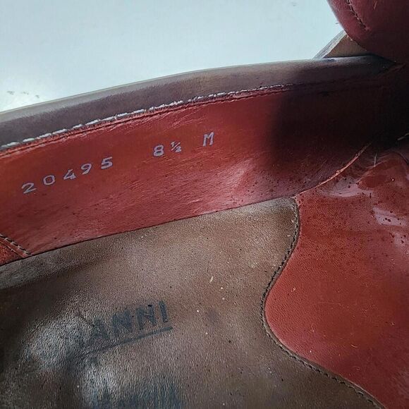 MAGNANNI THE MAINE DRESS LOAFERS US 8.5 M REED BROWN DISTRESSED SLIP-ON SHOES - Picture 13 of 13